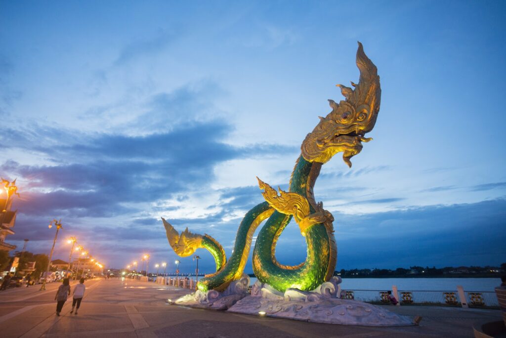 Statue at the Mekong River in Nong Khai