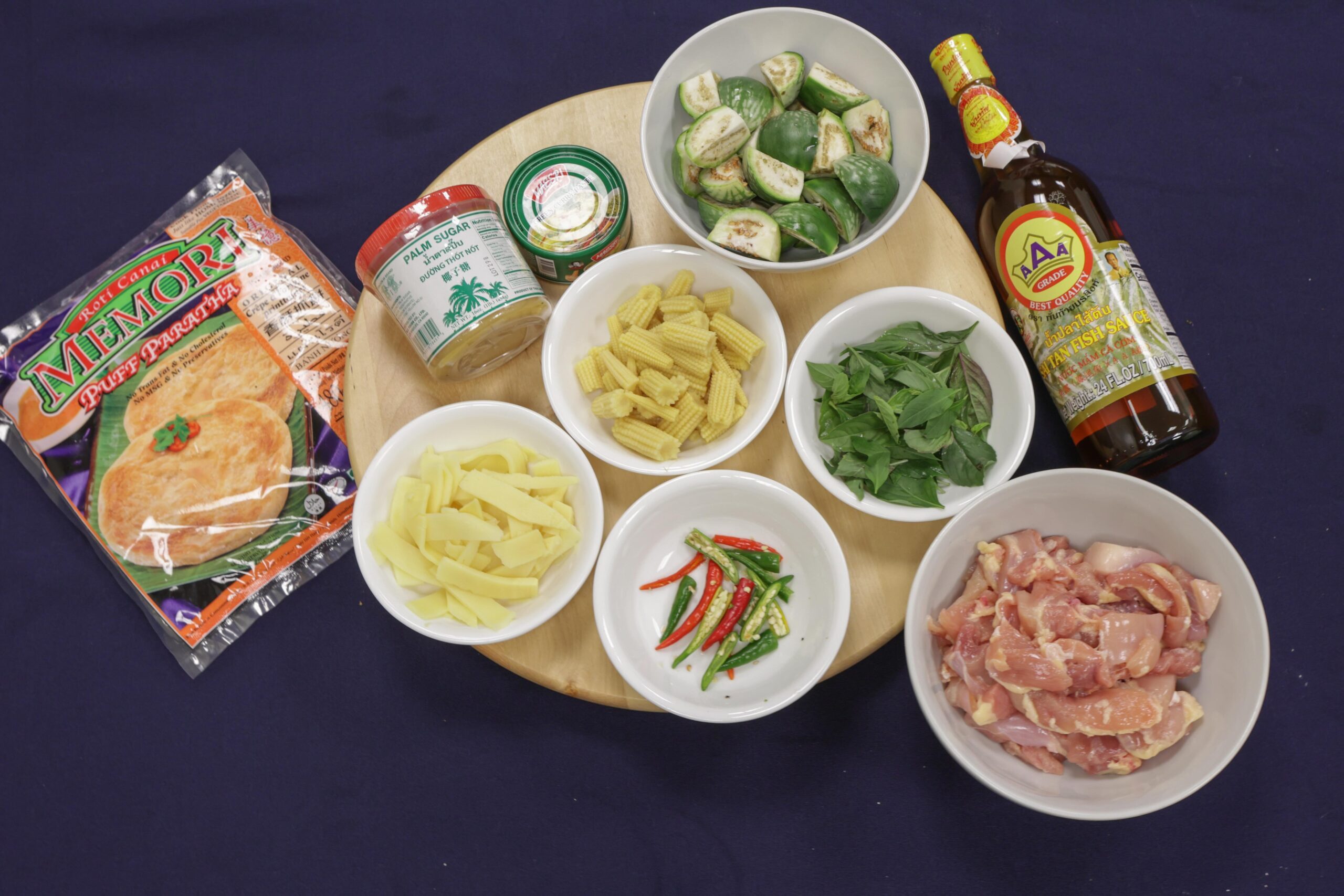 Thai green curry pot pie ingredients