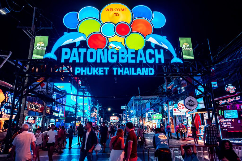 Bangla Road, Patong Beach, Phuket / Thailand - January 15, 2020: Bangla Road is in Patong Beach, It's most popular destination in Phuket, Thailand