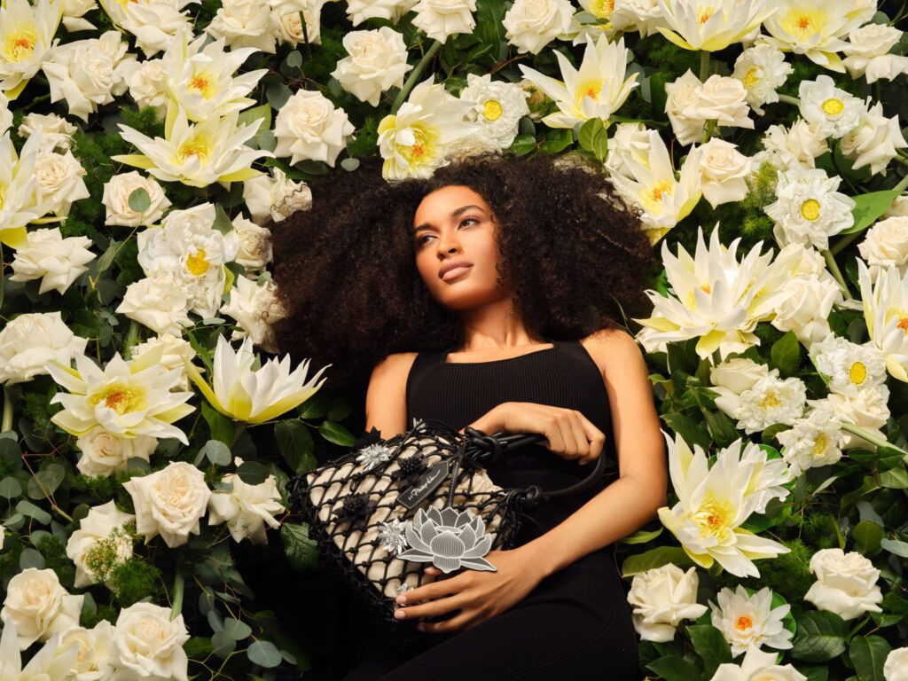 image of model in blooming lotus